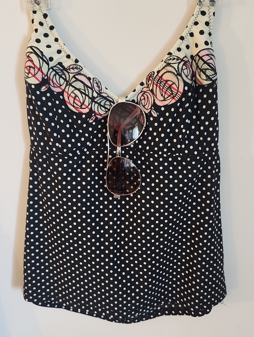 Betsey Johnson Halter Tankini Top w/Free Sunglasses